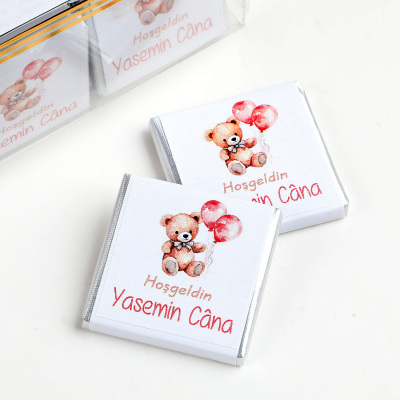 Kız Bebek Dökme Asetat Kutu Bebek Çikolatası (50 Adet Madlen Çikolata) + Figürlü Kolonya - 2