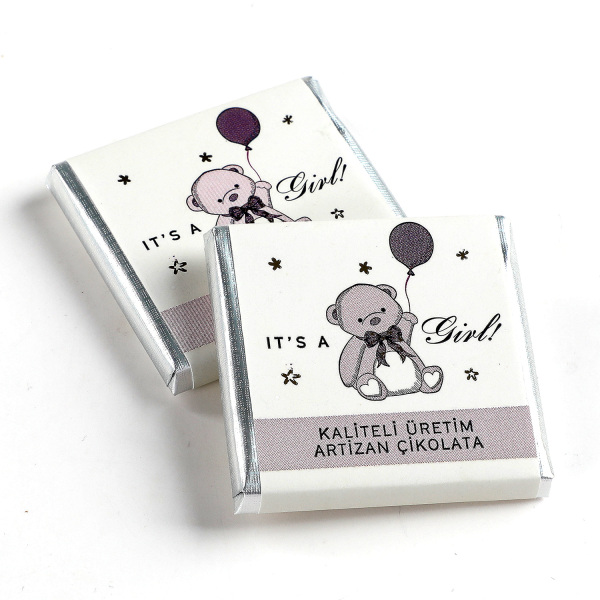 Kız Bebek Kutulu Bebek Çikolatası (80 Adet Madlen Çikolata + Draje) Artizan - 4