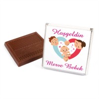 Kız Bebek Madlen Çikolata 30 Adet(Tül Süslemeli)+Bebek Şekeri (Mika Kutu) - 5
