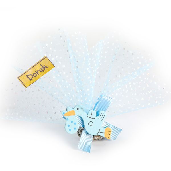 Leylek Figürlü Erkek Bebek Lavanta Kesesi (Mıknatıslı) - 1