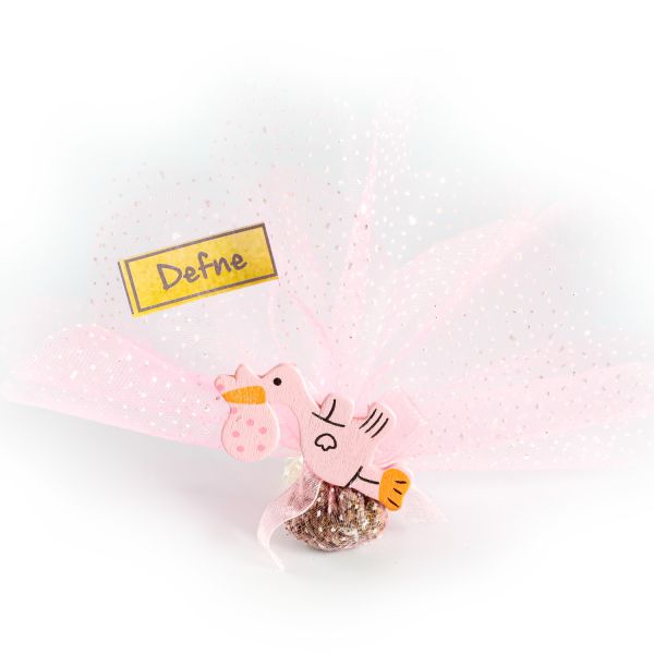 Leylek Figürlü Kız Bebek Lavanta Kesesi (Mıknatıslı) - 1