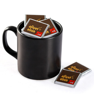 Hediye Madlen Çikolata + Siyah Kupa - Hacı Şerif