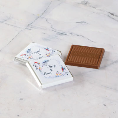 Söz-Nişan 48 Adet Madlen Çikolata Metal Kutu+Gül Suyu Hediyeli (Mavi) - 5