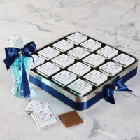 Söz-Nişan 48 Adet Madlen Çikolata Metal Kutu+Gül Suyu Hediyeli (Mavi) - 2