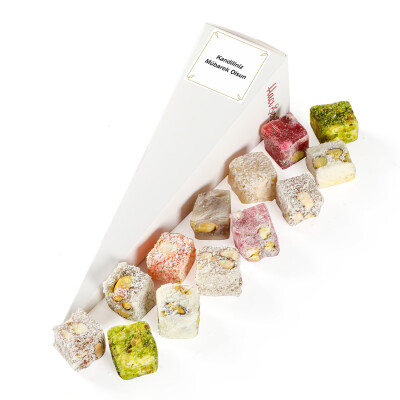 Mevlüt Beyaz Büyük Külah (12 Adet) Çifte Kavrulmuş Lokum - Hacı Şerif