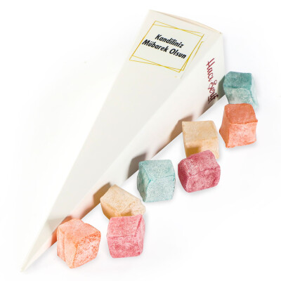 Mevlüt Beyaz Büyük Külah Mini Meyveli Kuş Lokum - Hacı Şerif