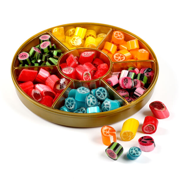 Meyve Aromalı Karışık Akide Şekeri Şöleni 400g (Yuvarlak Kutu) - 9