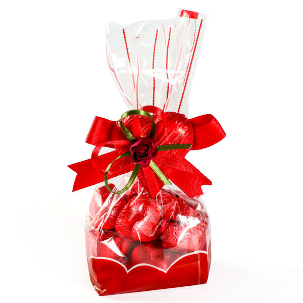 Mini Yaldızlı Kalp Çikolata (Kırmızı Dekorlu Kalp) - 1