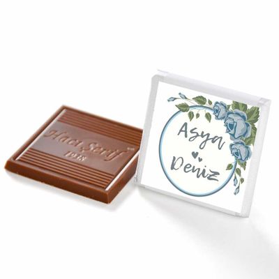 Nikah Dökme Çikolatası Hediye Anahtarlık (50 Adet Madlen Çikolata)