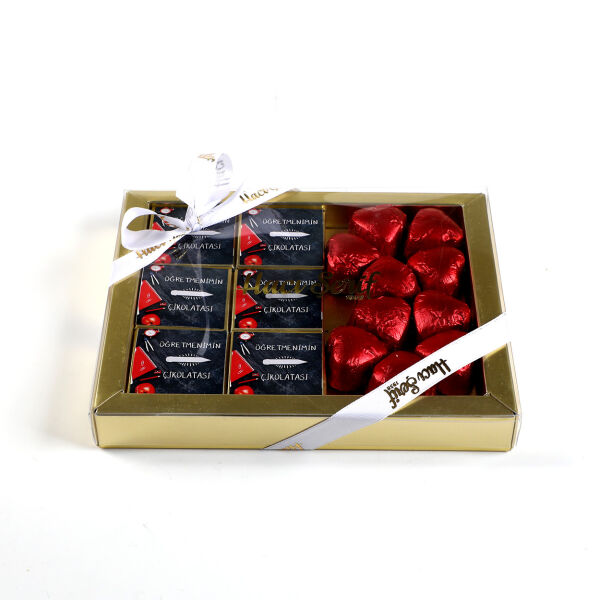 Öğretmenimin Çikolatası - Öğretmenler Günü Hediyesi (Madlen ve Kalp Çikolata) - 4