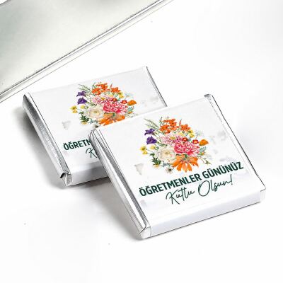 Öğretmenler Günü Hediyesi (32 Adet Madlen Çikolata Metal Kutu) Çiçek - 5