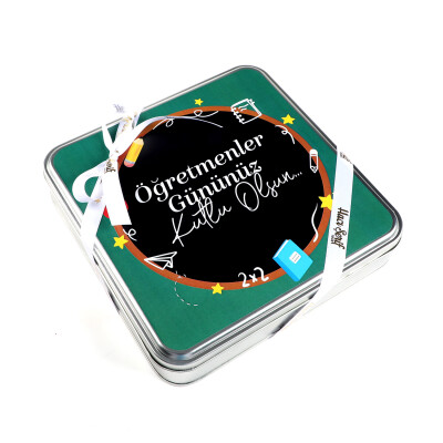 Öğretmenler Günü Hediyesi Kahve Draje + Çifte Kavrulmuş Lokum (Metal Kutu) Model-2 - 4