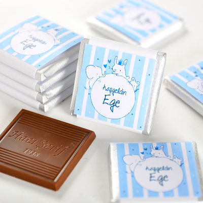 Personalised Chocolate Favors Baby Boy Shower & Birth Announcement, pack of 70 pcs - 34