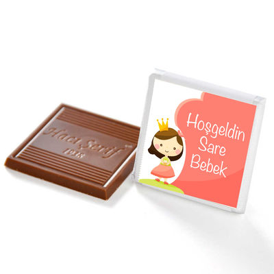 Personalised Chocolate Favors Baby Girl Shower & Birth Announcement, pack of 70 pcs - 14