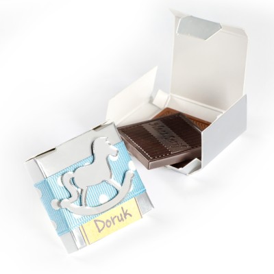 Pleksi Dekorlu Bebek Çikolatası Sütlü-Bitter Madlen (Tekli Kutu) Magnet Model -4 - 1