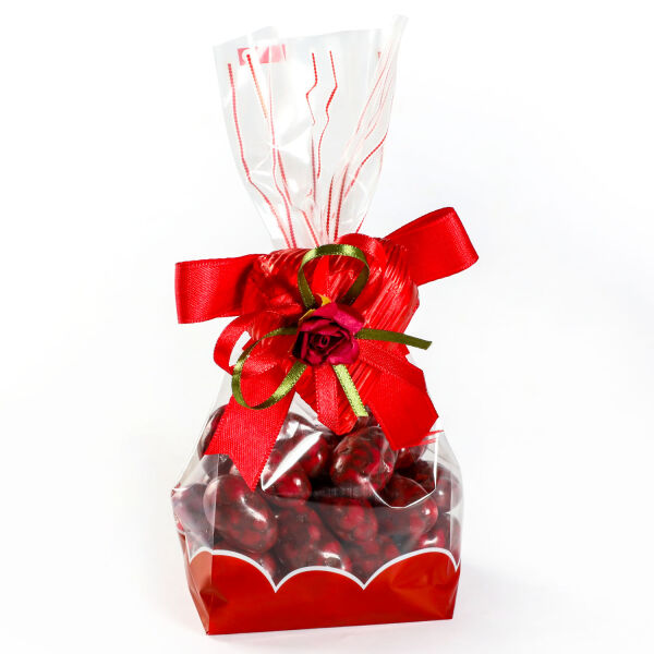 Sevgililer Günü Hediyesi Böğürtlen Badem Draje (Kırmızı Dekorlu Kalp) - 1