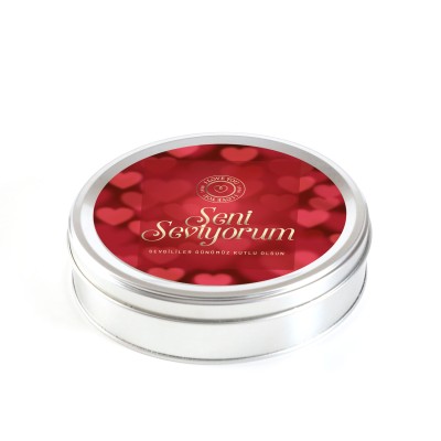 Sevgililer Günü Hediyesi Karışık Special Truffle Çikolata (Yuvarlak Metal Kutu) - Kırmızı - 2