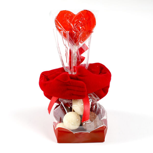 Sevgiliye Hediye 150g Special Truffle Çikolata + Kalp Şeker + Kalp Yastık - 3