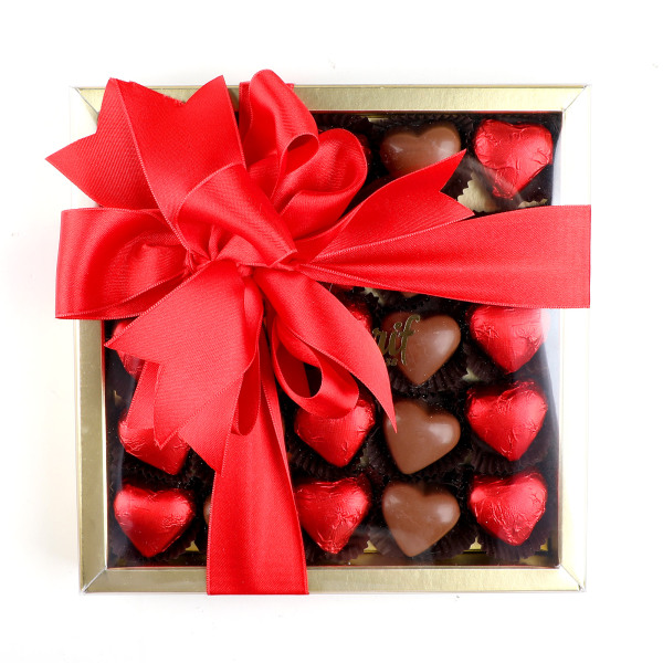 Sevgiliye Hediye Asetat Kutuda Yaldızlı Mini Kalp Çikolata - 3