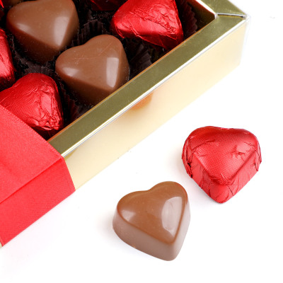 Sevgiliye Hediye Asetat Kutuda Yaldızlı Mini Kalp Çikolata - 2