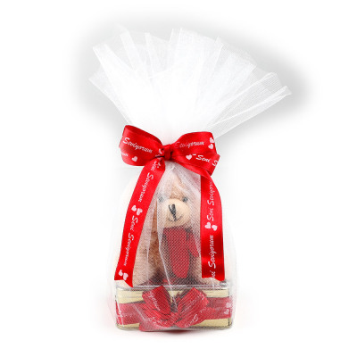 Sevgiliye Hediye Ayıcıklı Kutu Yaldızlı Kalp Çikolata - 1