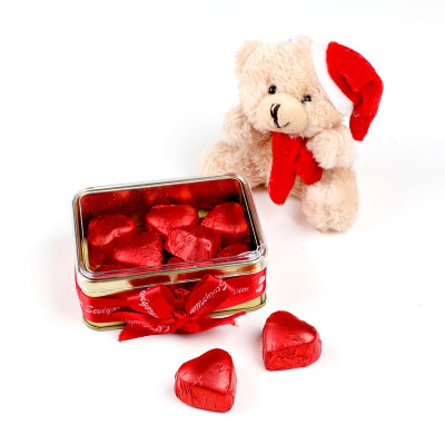 Sevgiliye Hediye Ayıcıklı Kutu Yaldızlı Kalp Çikolata - 2