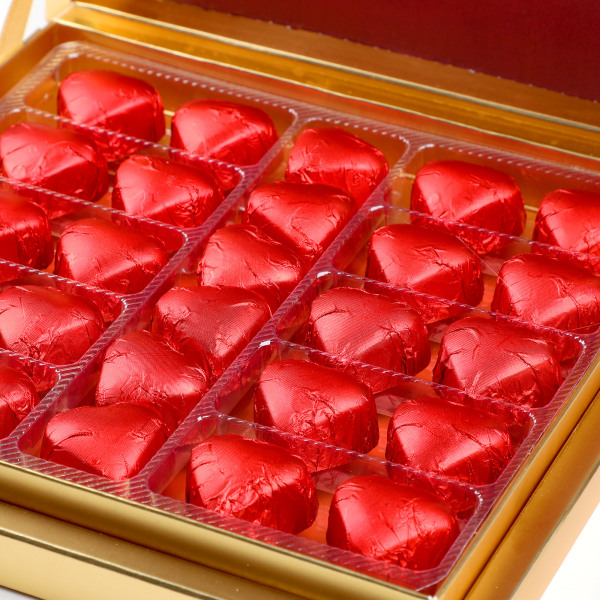 Sevgiliye Hediye Gold Kutuda Yaldızlı Mini Kalp Çikolata - 3