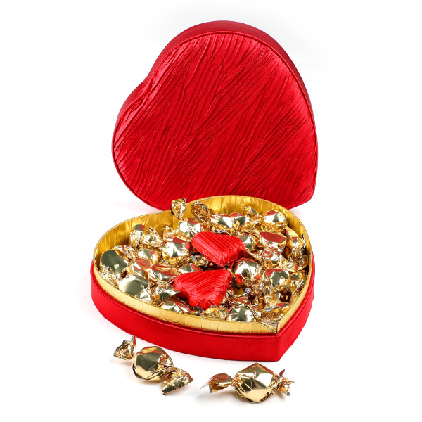 Sevgiliye Hediye Kalp Kutuda Karamella Kalp Çikolata - 1