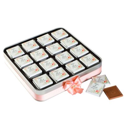 Söz-Nişan 48 Adet Madlen Çikolata Metal Kutu+Kolonya Hediyeli (Somon) - 2
