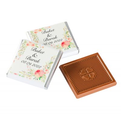 Söz-Nişan 48 Adet Madlen Çikolata Metal Kutu+Kolonya Hediyeli (Somon) - 4