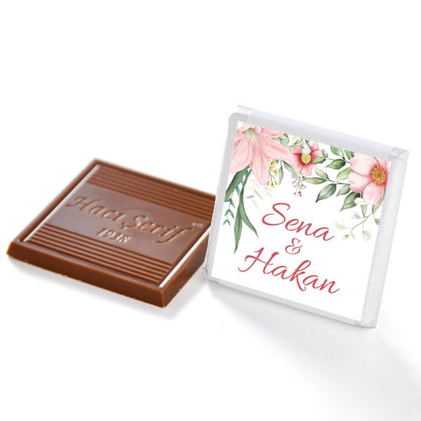 Söz Nişan Dökme Çikolatası Hediye Mumluk (50 Adet Madlen Çikolata) - 20