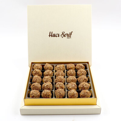 Special Tahinli Truffle Çikolata 25 Adet (Krem Kutu) - 6