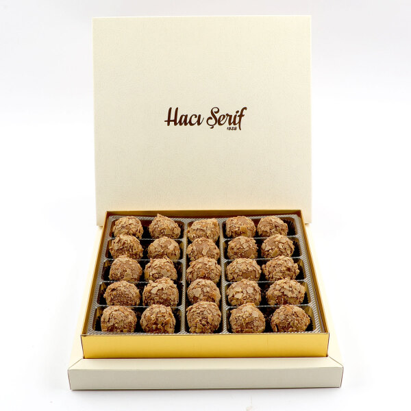 Special Tahinli Truffle Çikolata Bordo Kutu 25 Adet (Krem Kutu) - 6