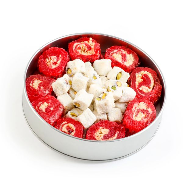 Hacı Şerif - Sultan Lokum - Çifte Kavrulmuş Lokum 500g Yuvarlak Metal Kutu