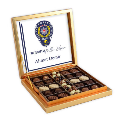 10 Nisan Polis Haftasına Özel Kahve Drajeli Special Çikolata 290g (Gold Kutu) Polise Hediye - 1