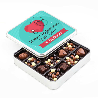 Tıp Bayramı Hediye Kahve Drajeli Special Çikolata (Metal Kutu) - 1