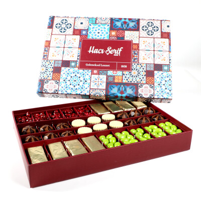 Yılbaşı Hediye Çikolata Seti - Motif Desenli Büyük Kutuda Lezzet Şöleni - 4