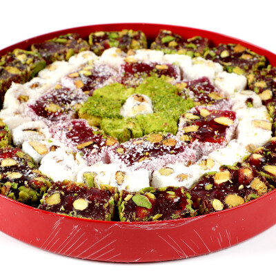 Yılbaşı Hediye Seti - Model 1 - Çift Katlı Kırmızı Tepside Lezzet Şöleni - 4