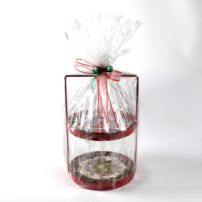 Yılbaşı Hediye Seti - Model 1 - Çift Katlı Kırmızı Tepside Lezzet Şöleni - 6