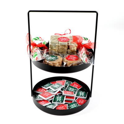 Yılbaşı Hediye Seti - Model 2 - Çift Katlı Siyah Tepside Lezzet Şöleni - 1