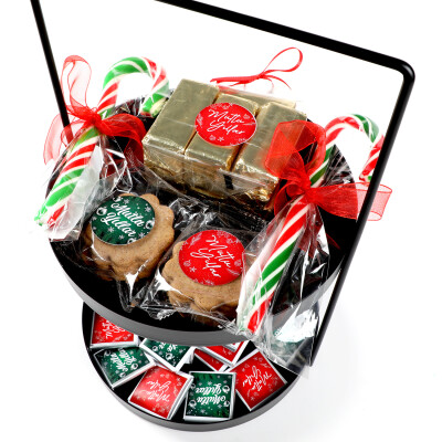 Yılbaşı Hediye Seti - Model 2 - Çift Katlı Siyah Tepside Lezzet Şöleni - 4