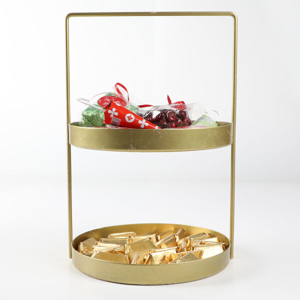 Yılbaşı Hediye Seti - Model 4 - Çift Katlı Gold Tepside Lezzet Şöleni - 3