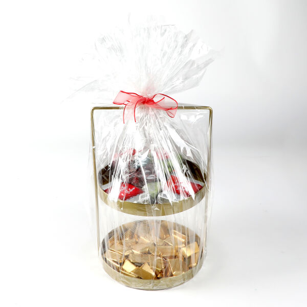 Yılbaşı Hediye Seti - Model 4 - Çift Katlı Gold Tepside Lezzet Şöleni - 9