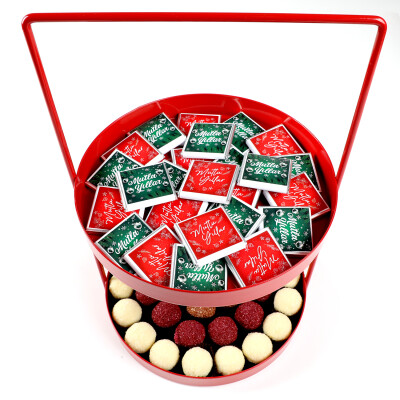 Yılbaşı Hediye Seti - Model 5 - Çift Katlı Kırmızı Tepside Lezzet Şöleni - 3