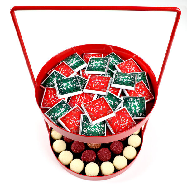 Yılbaşı Hediye Seti - Model 5 - Çift Katlı Kırmızı Tepside Lezzet Şöleni - 3