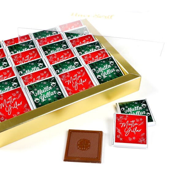 Yılbaşı Hediyesi 24 Adet Madlen Çikolata (Kırmızı-Yeşil) - 3