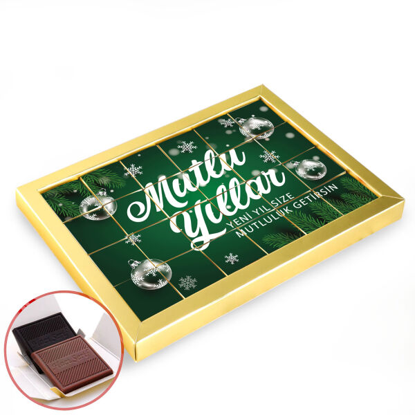 Yılbaşı Hediyesi 24&prime;lü Puzzle Madlen Çikolata Yeşil - 1