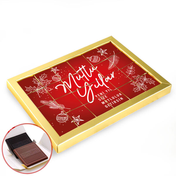 Yılbaşı Hediyesi 24&prime;lü Puzzle Madlen Çikolata Kırmızı - 1