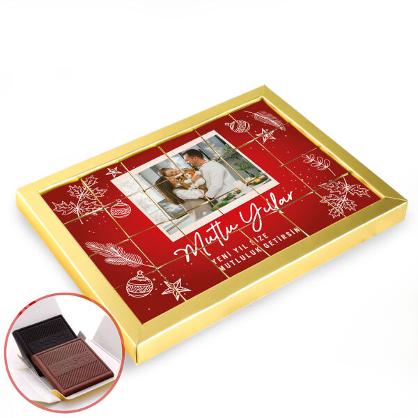 Fotoğraflı Yılbaşı Hediyesi 24'lü Puzzle Madlen Çikolata - 1