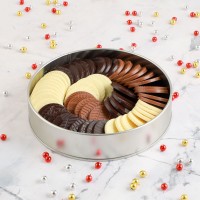 Yılbaşı Hediyesi Yuvarlak Madlen Çikolata (Metal Yuvarlak Kutu) Kırmızı - 2